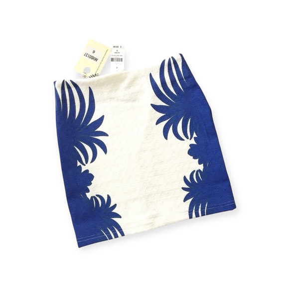 new LF Mika & Gala ༄ Textured Leaf Print Mini Skirt ༄ Jewel Tone Cobalt + White - Picture 9 of 16